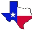 Outline of state of Texas with Texas flag superimposed.